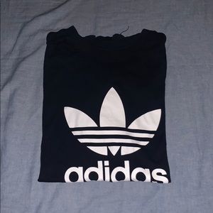Boys Navy Adidas Trefoil T Shirt